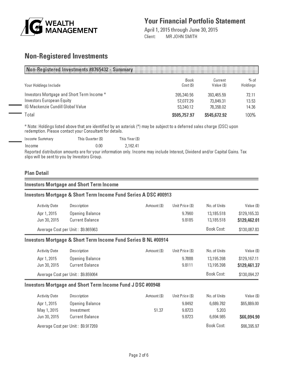 Non-Registered Investments
